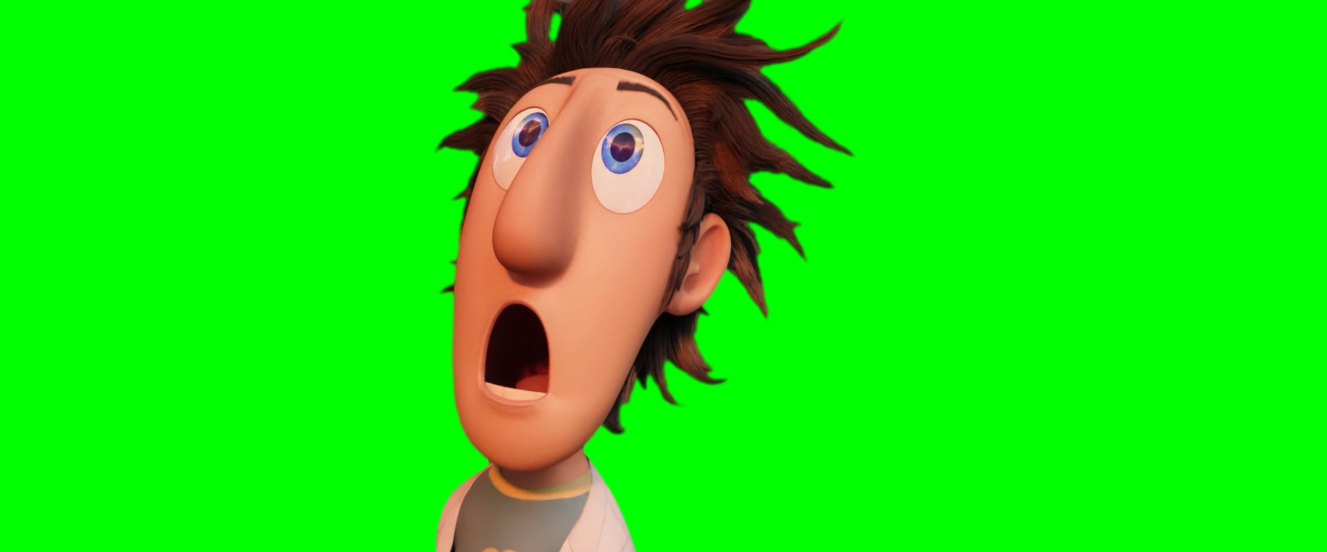 Everyone Looking Shocked in Cloudy with a Chance of Meatballs meme (Green Screen)