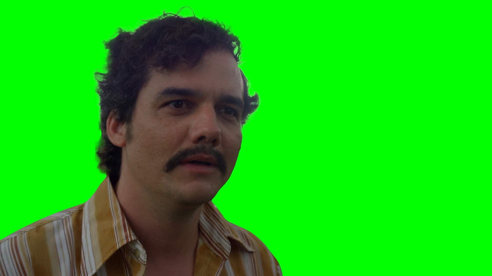 Pablo Escobar Looking Happy and Smoking - Narcos (Green Screen)