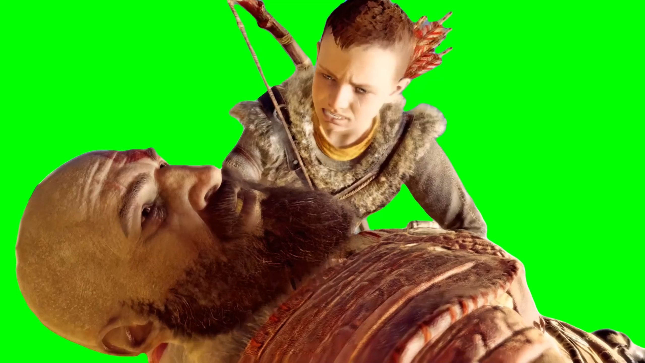 Atreus pulls Kratos out of the Light meme - God of War 2018 (Green Screen)