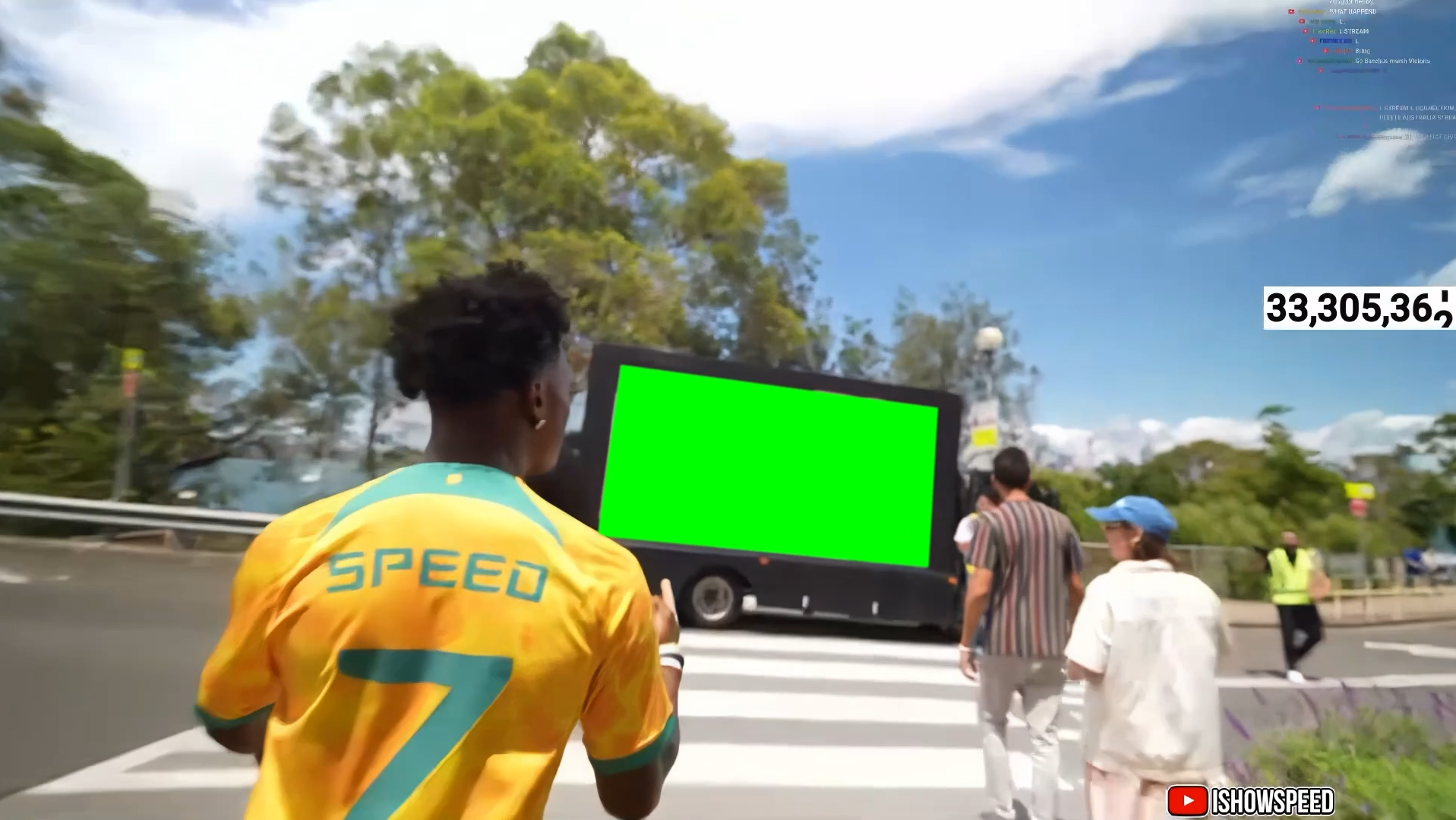 IShowSpeed getting mad at a Truck meme (Green Screen)