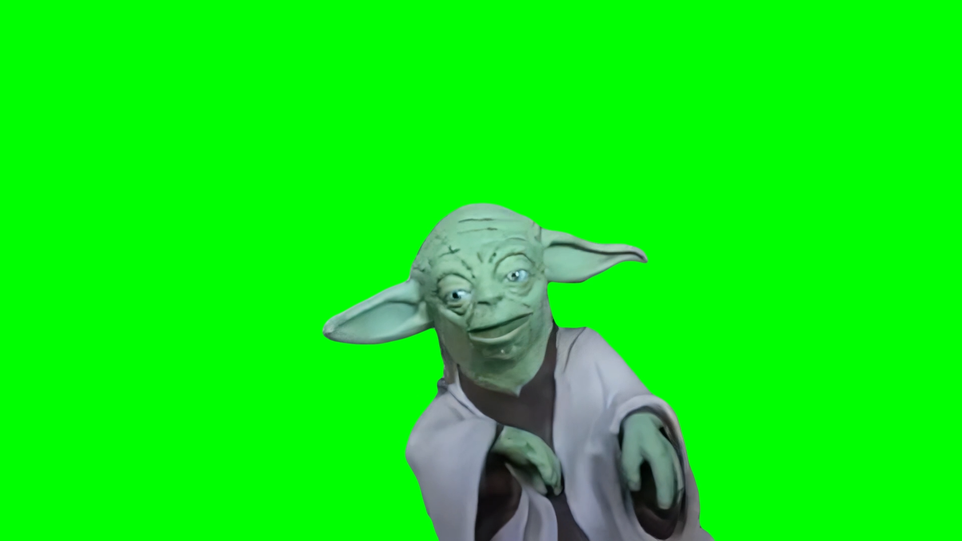 Puppet Yoda getting Slapped! meme V1 (Green Screen)