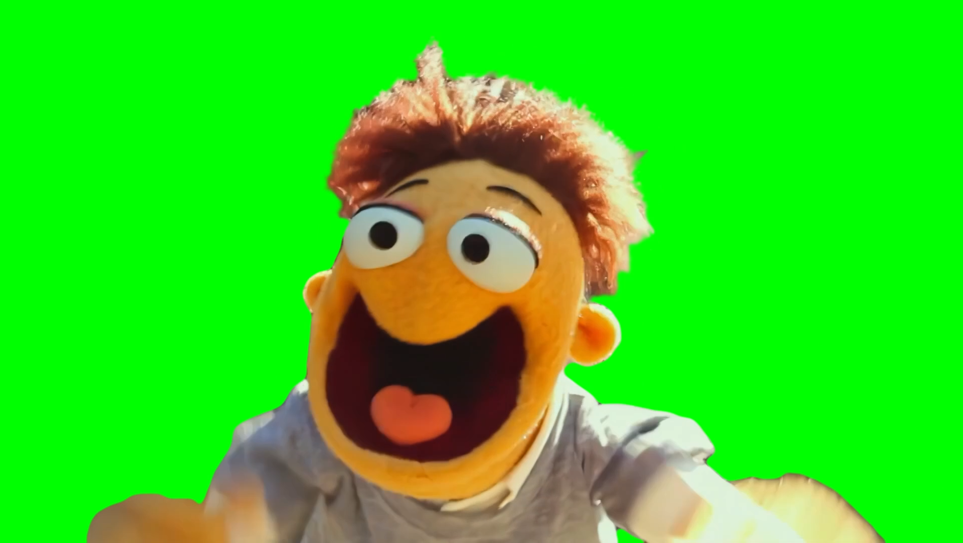 Walter Running and Screaming meme - The Muppets (Green Screen)