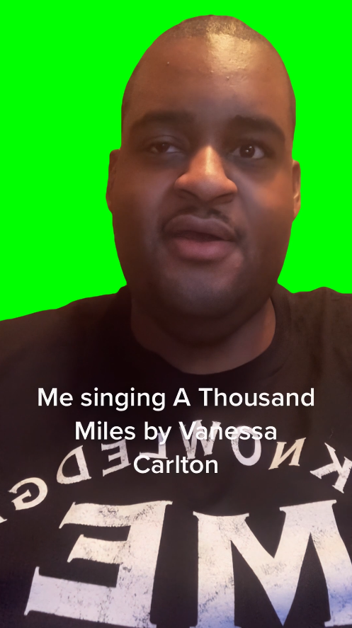 Black Man singing A Thousand Miles meme (Green Screen)