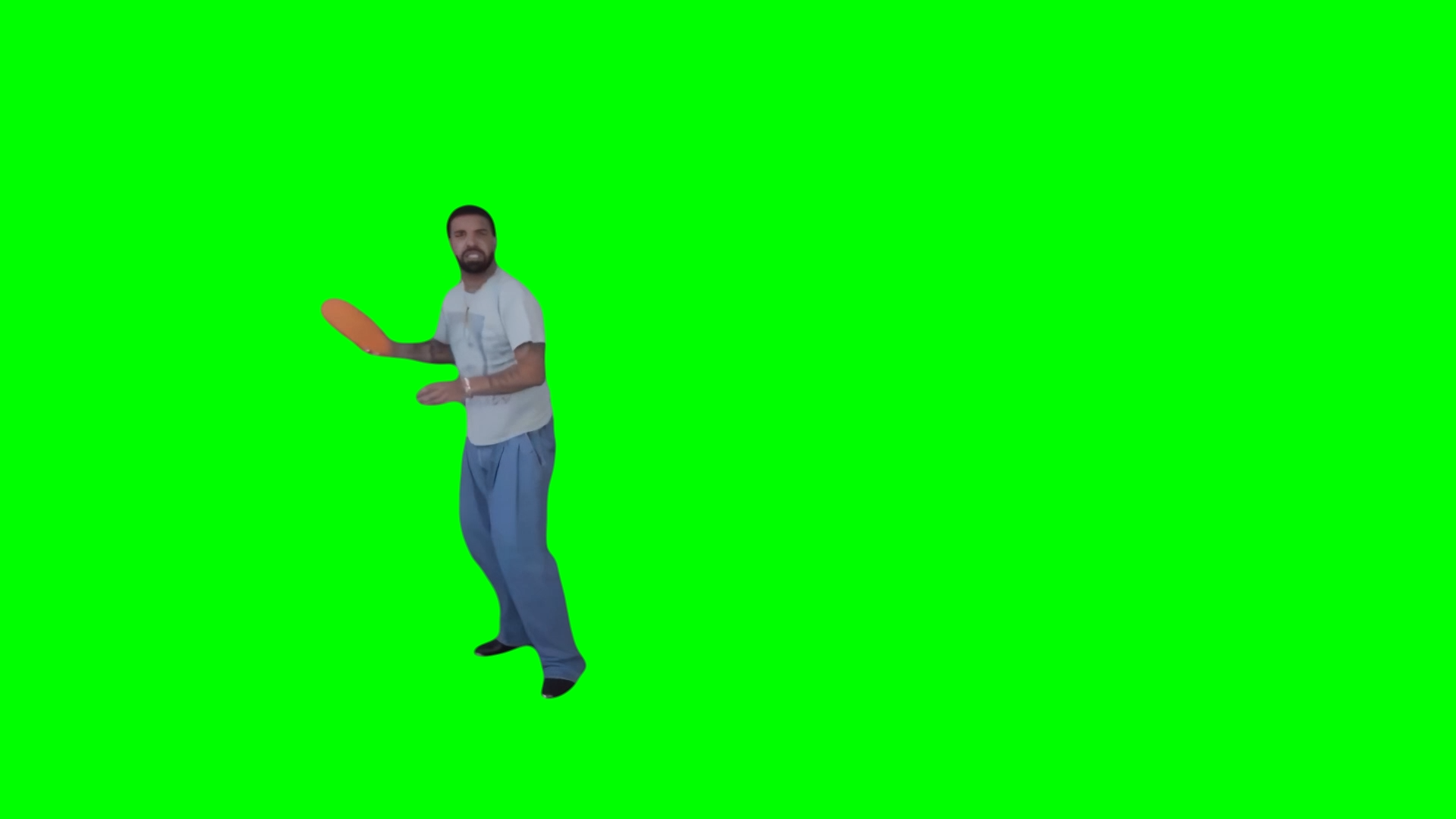 Drake throwing a Slipper at the Drone meme V1  (Green Screen)