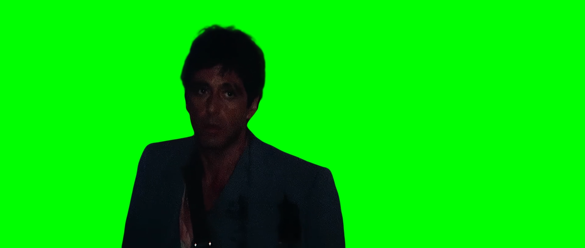 Tony Montana Looking At Blimp meme - Scarface movie  (Green Screen)