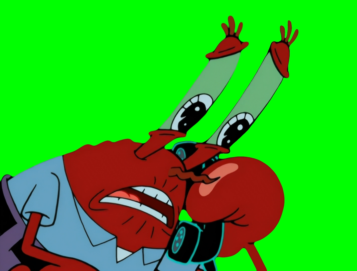 Mr Krabs apologizing to Plankton meme - SpongeBob SquarePants (Green Screen)