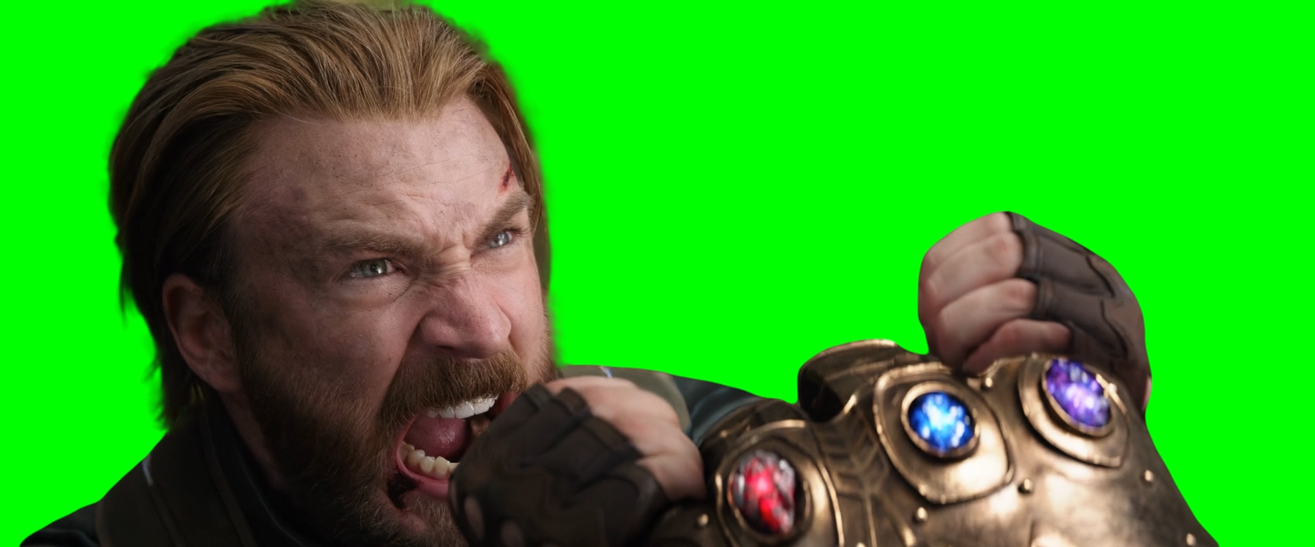 Thanos Punching Captain America meme - Avengers: Infinity War (Green Screen)