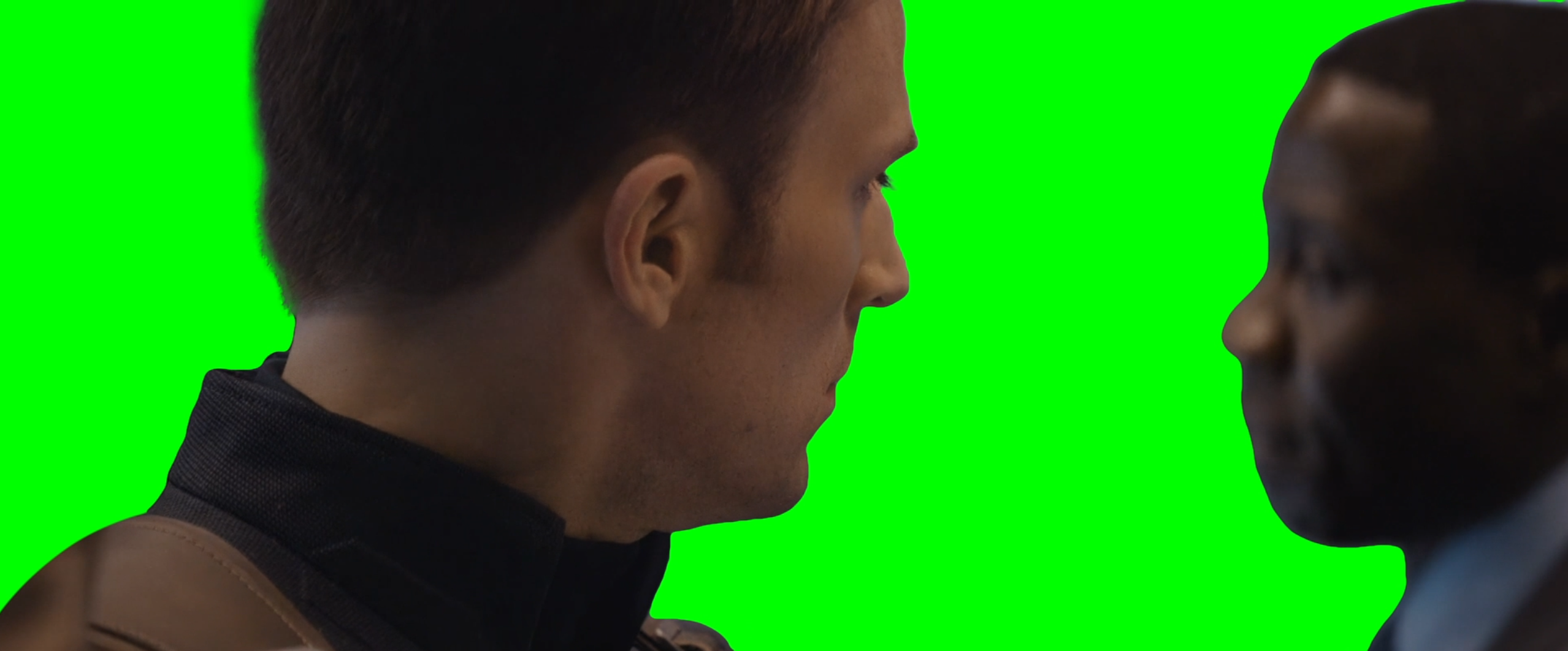 Captain America staring at a Black Man meme (Green Screen)