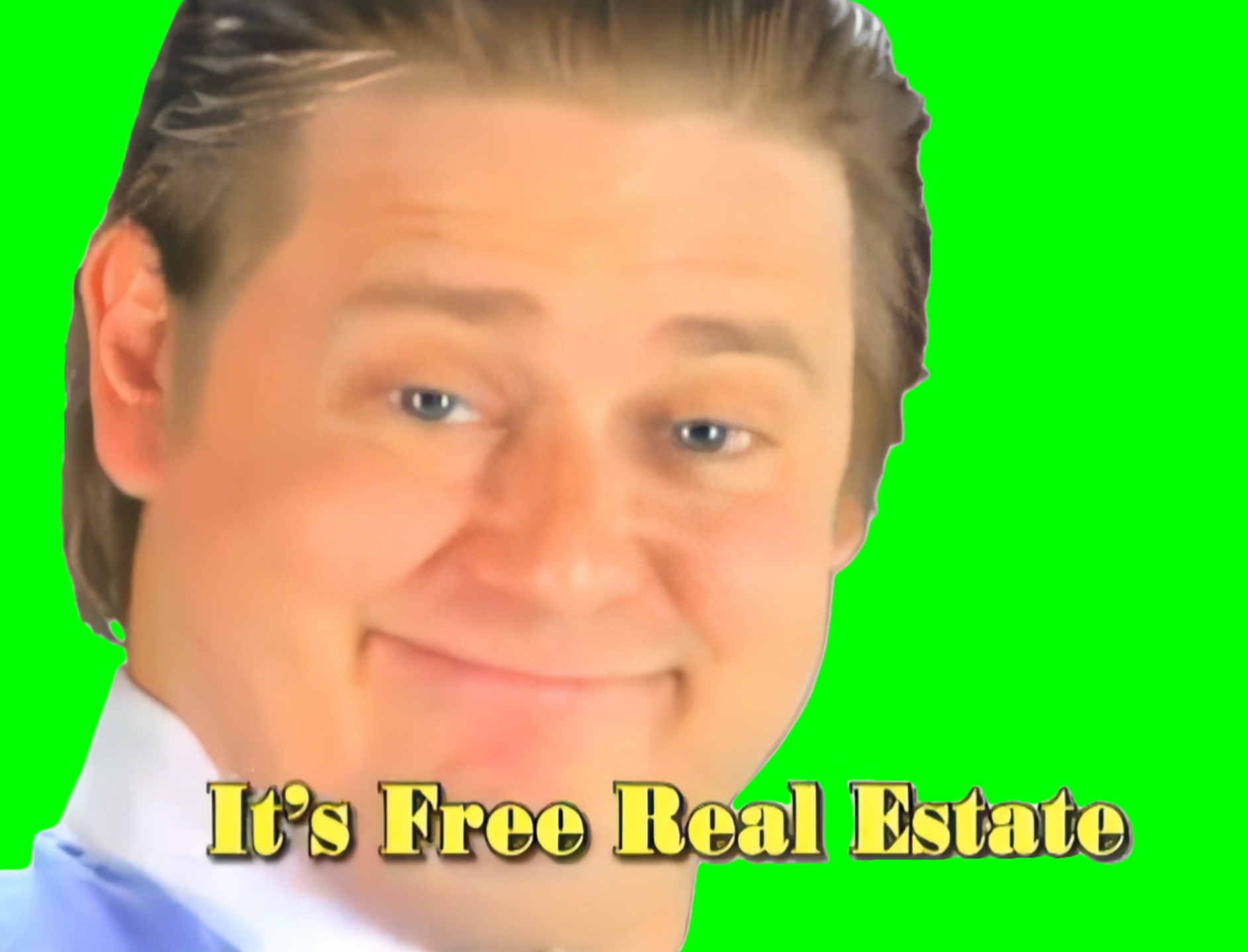 It's Free Real Estate meme (Green Screen)