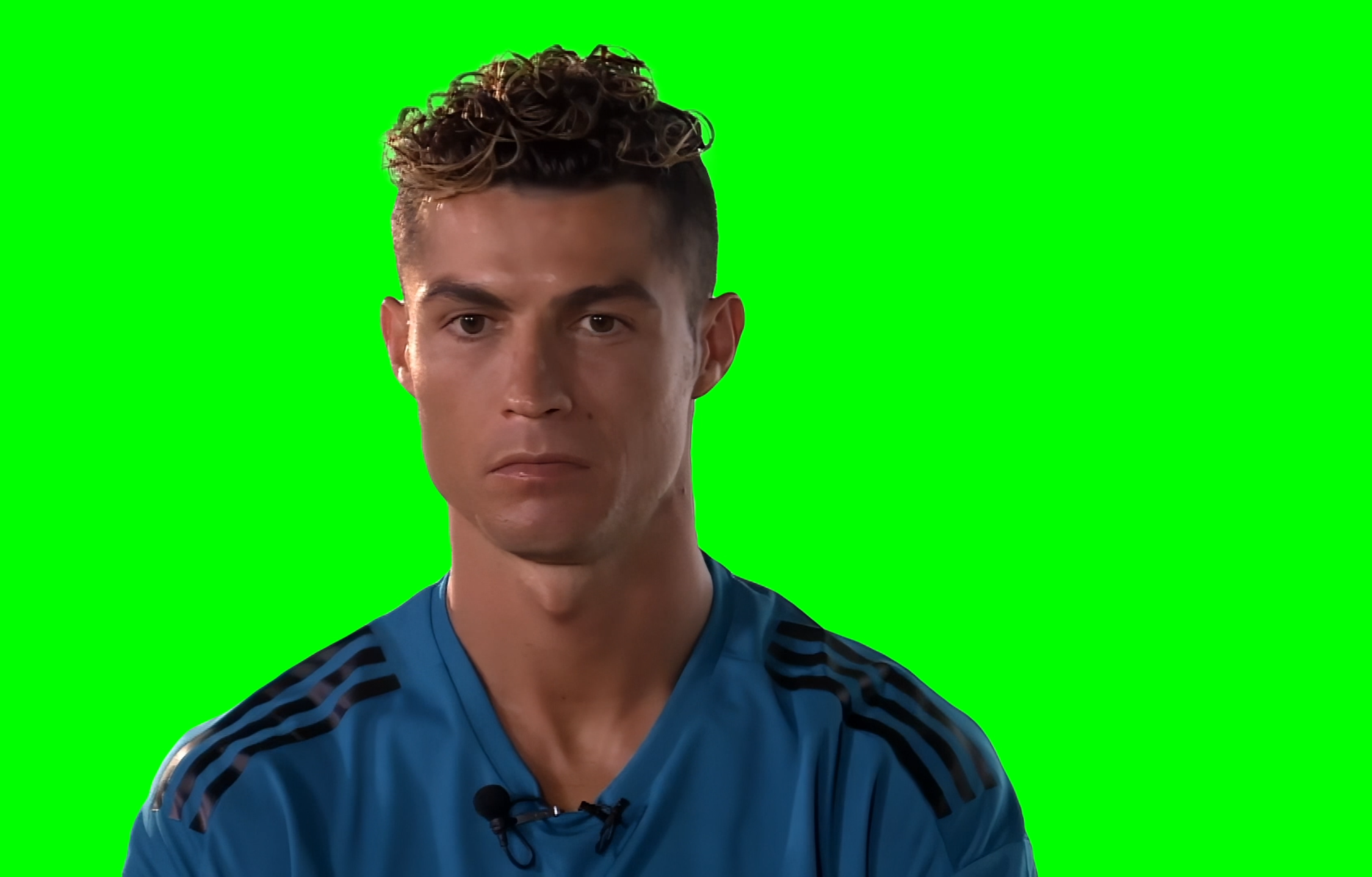 Cristiano Ronaldo Sighing Before Answering meme (Green Screen)