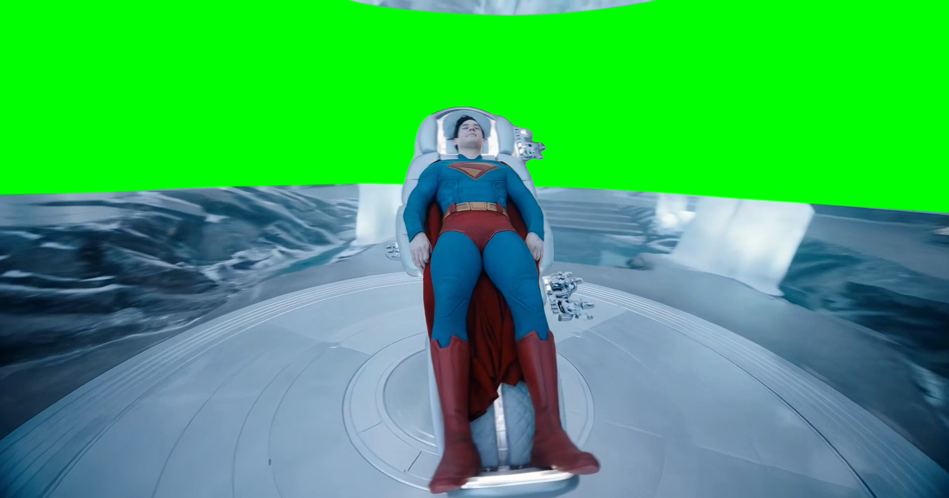 Superman Looking at Hologram meme (Green Screen)