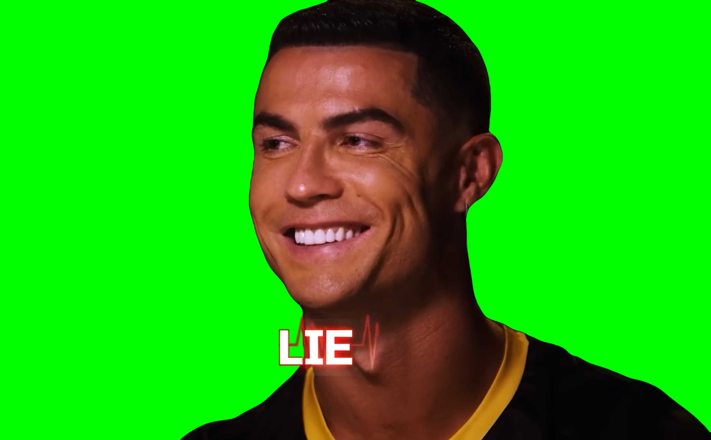 Cristiano Ronaldo Lie Detector meme (Green Screen)