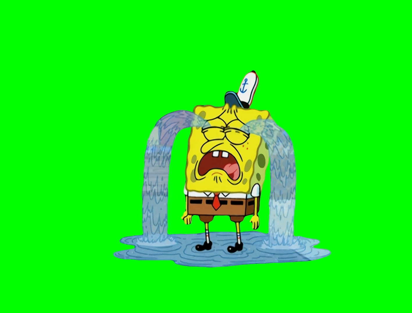 SpongeBob Crying meme - SpongeBob SquarePants (Green Screen)