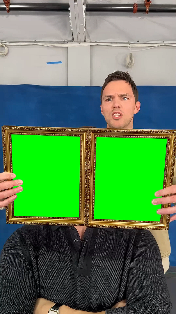 Superman Face Reveal meme  (Green Screen)