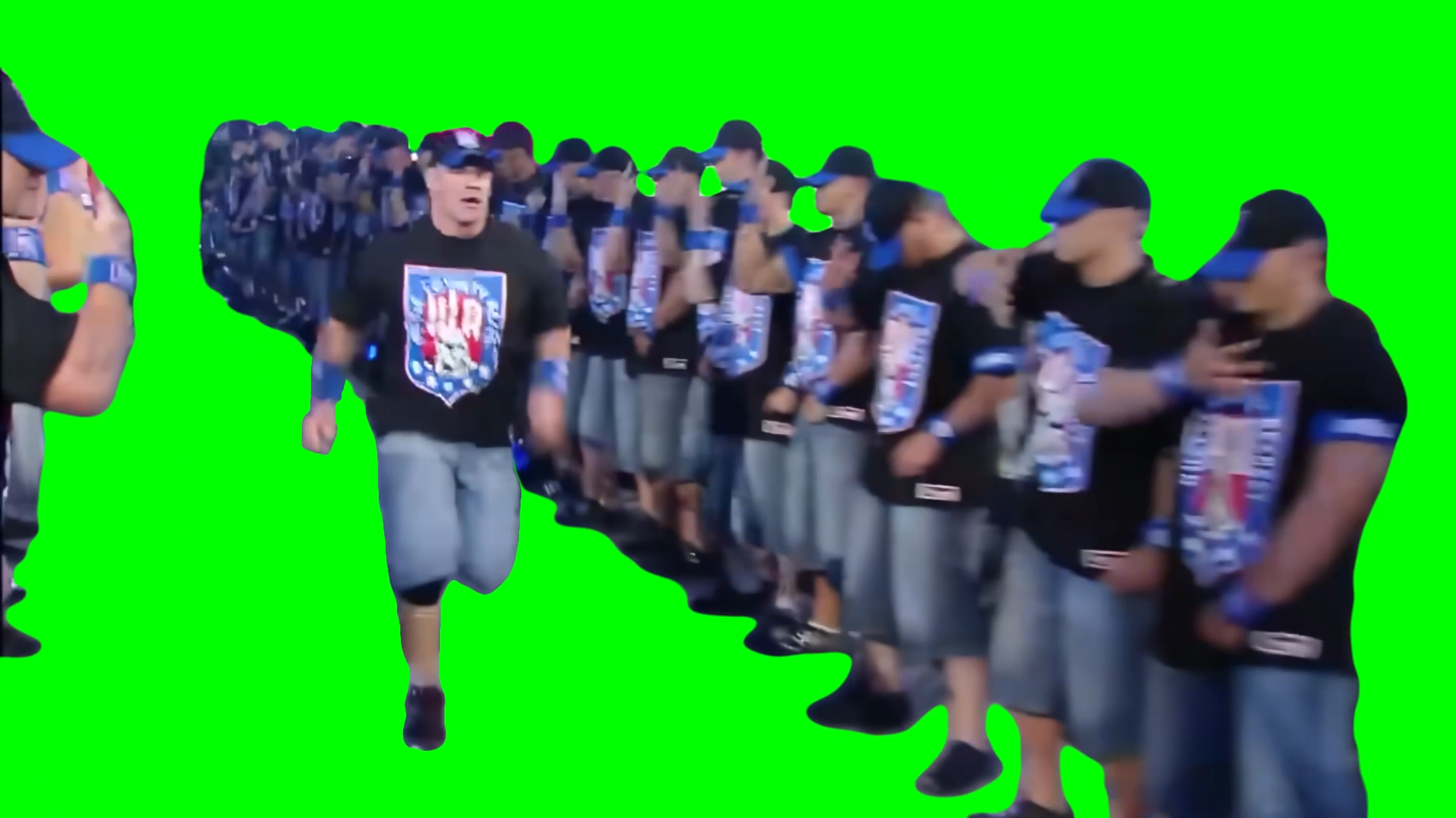 John Cena Running to the Ring meme - WrestleMania 25 (Green Screen)