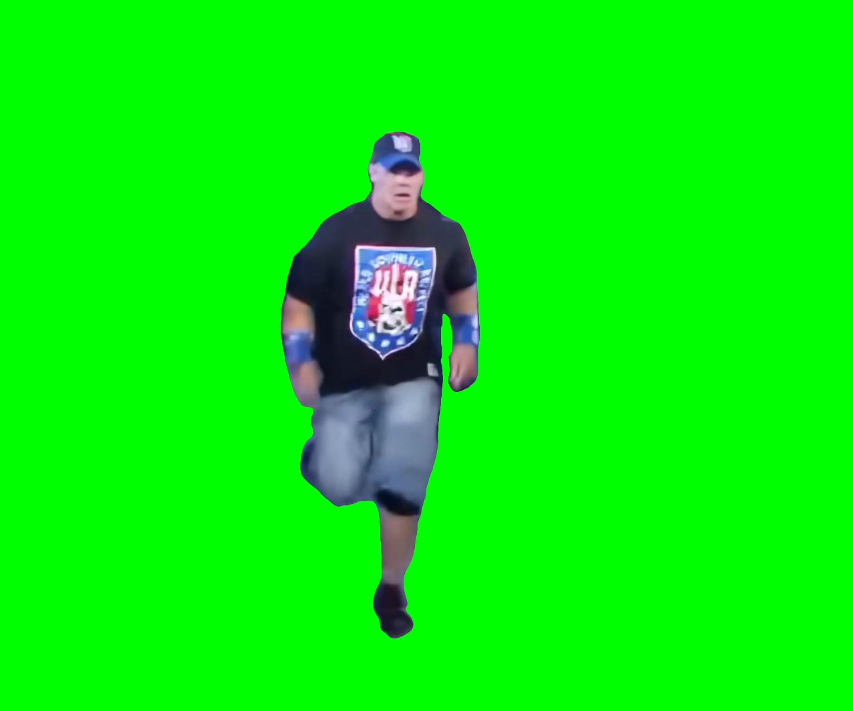 John Cena Running to the Ring meme V2 - WrestleMania 25 (Green Screen)