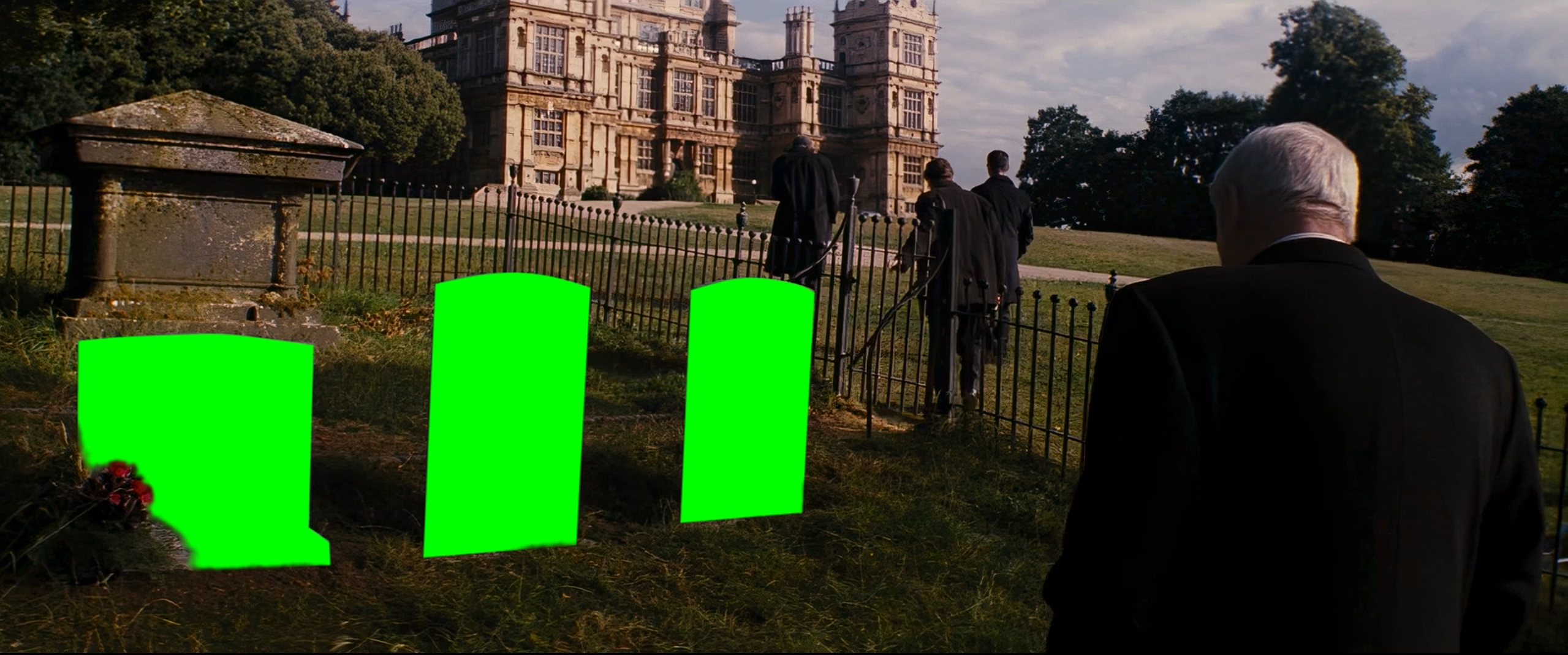 Alfred Crying at Bruce Wayne's Gravestone meme - The Dark Knight Rises (Green Screen)