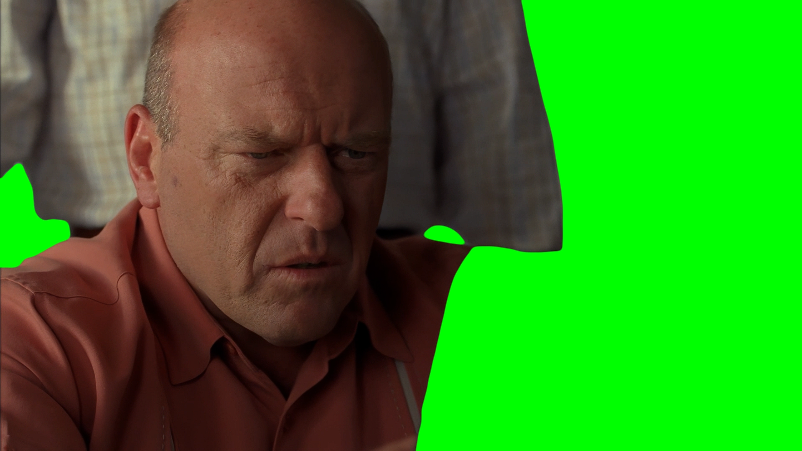 Hank Schrader on the Computer meme V2 - Breaking Bad (Green Screen)