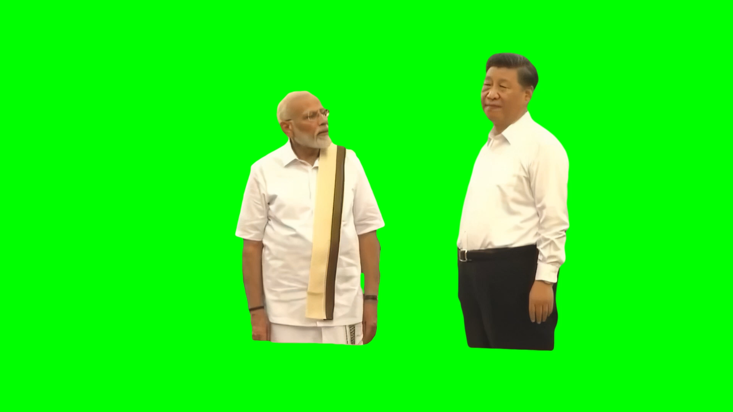 Modi Staring at Xi Jinping meme (Green Screen)