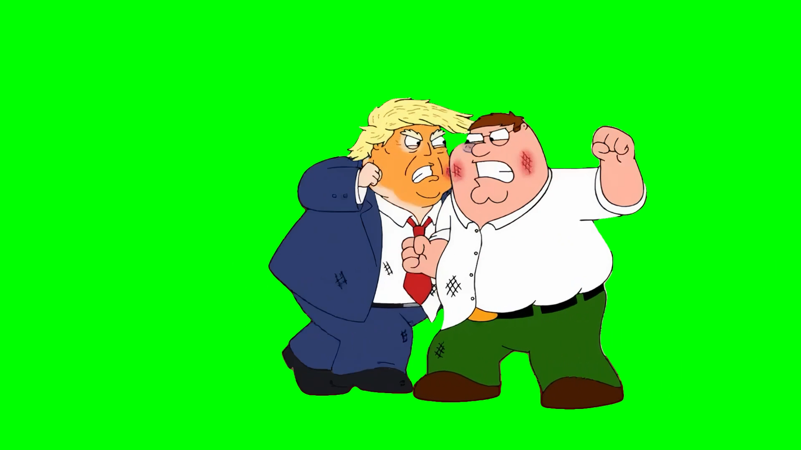 Peter Griffin Fighting Donald Trump meme - Family Guy (Green Screen)