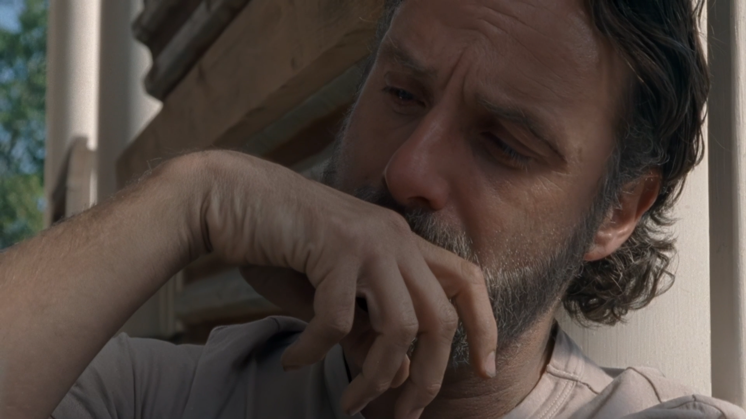 Rick Grimes Reading Carl's Letter meme - The Walking Dead (Green Screen)