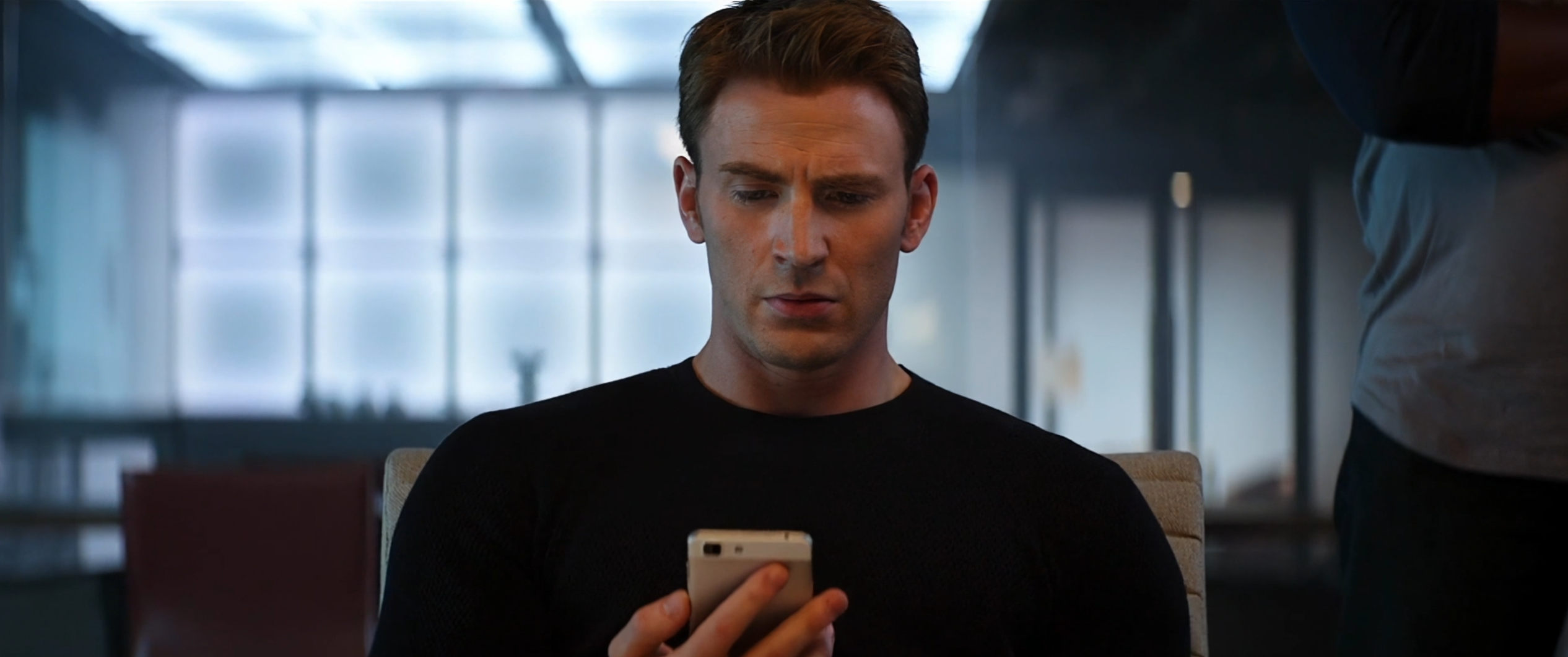 Captain America Looking At His Phone meme (Green Screen)