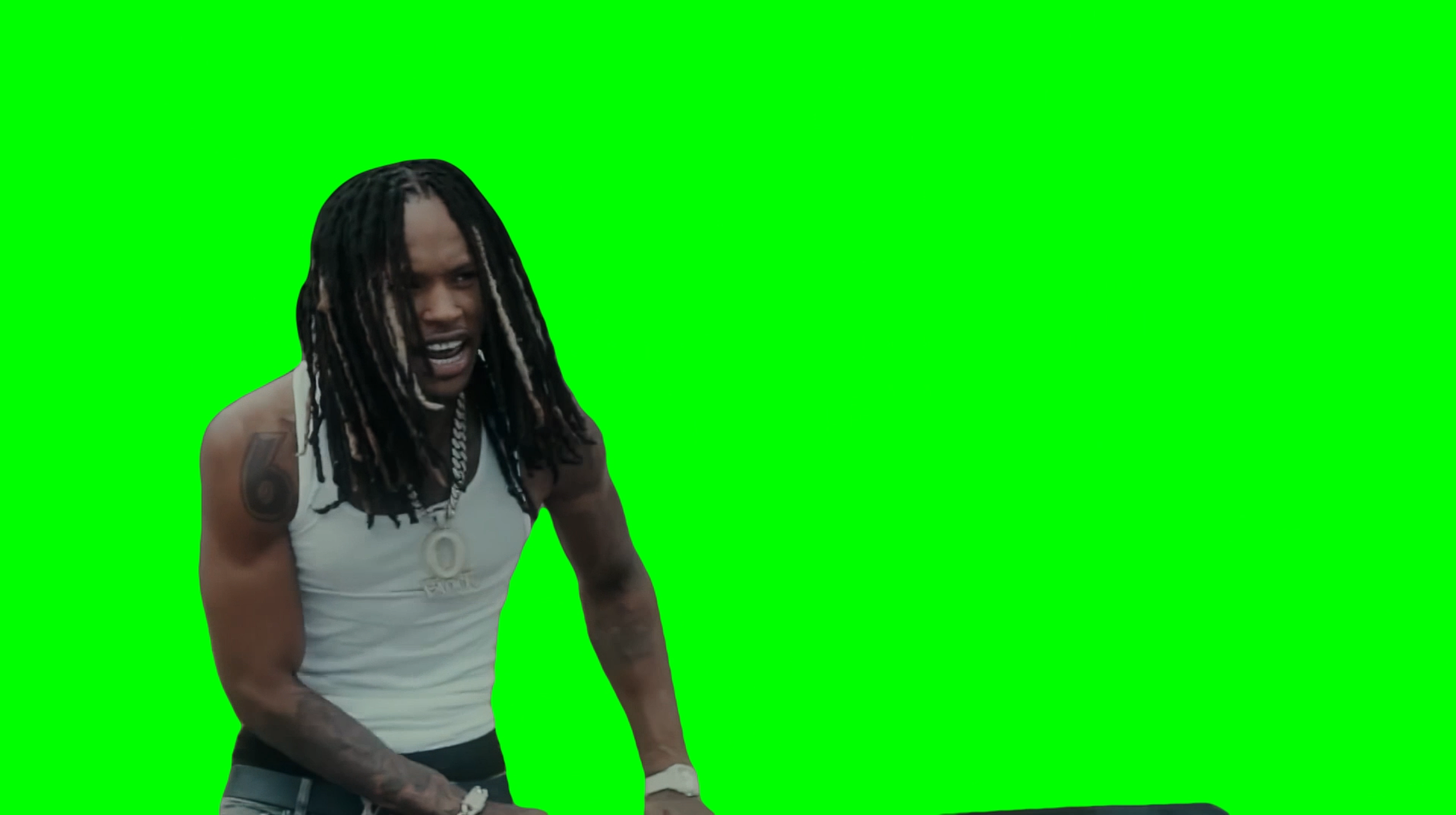 King Von Armed and Dangerous meme (Green Screen)