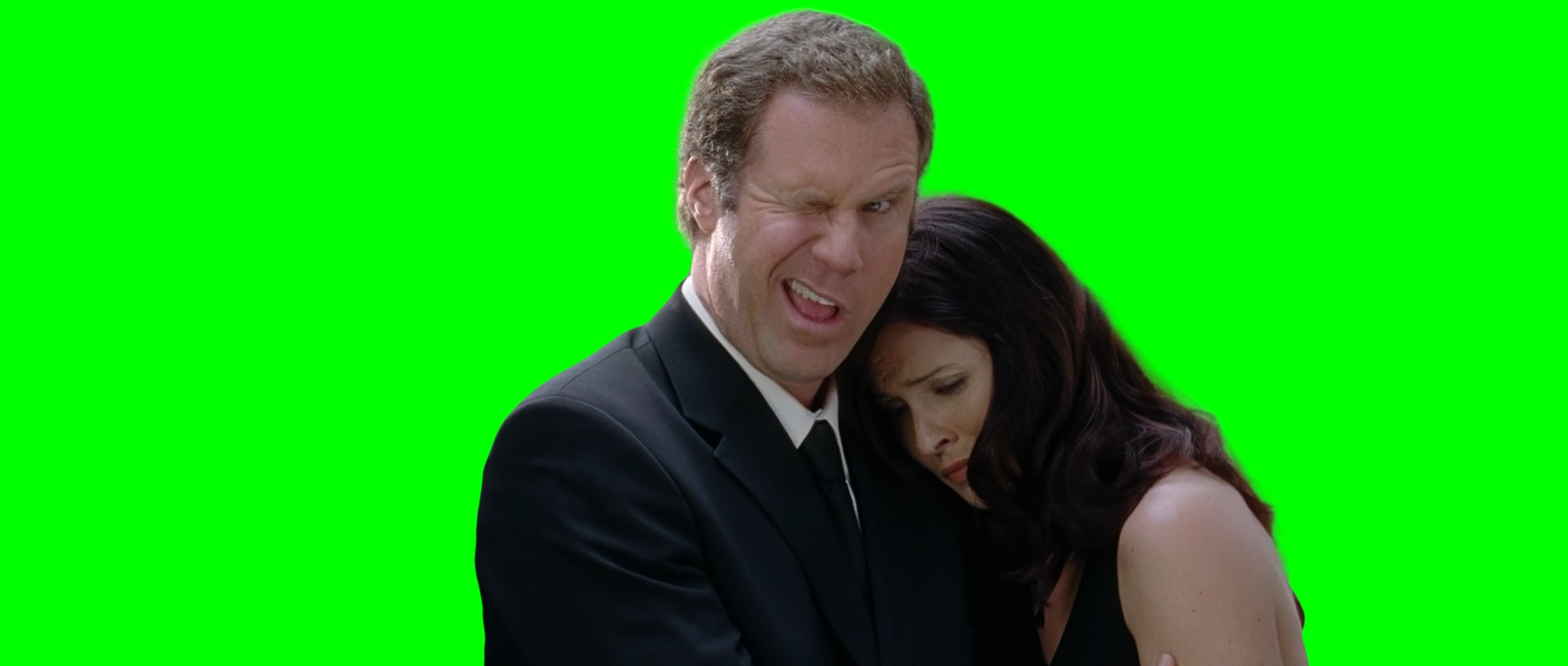 Will Ferrell Hugging Widow at Funeral meme - Wedding Crashers  (Green Screen)