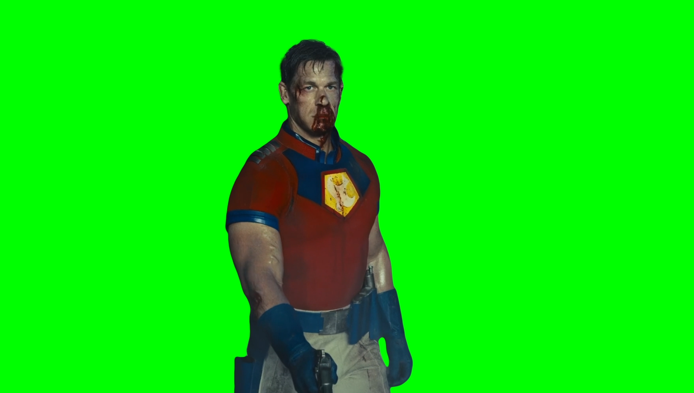 Bloodsport and Peacemaker Staredown meme - The Suicide Squad (Green Screen)