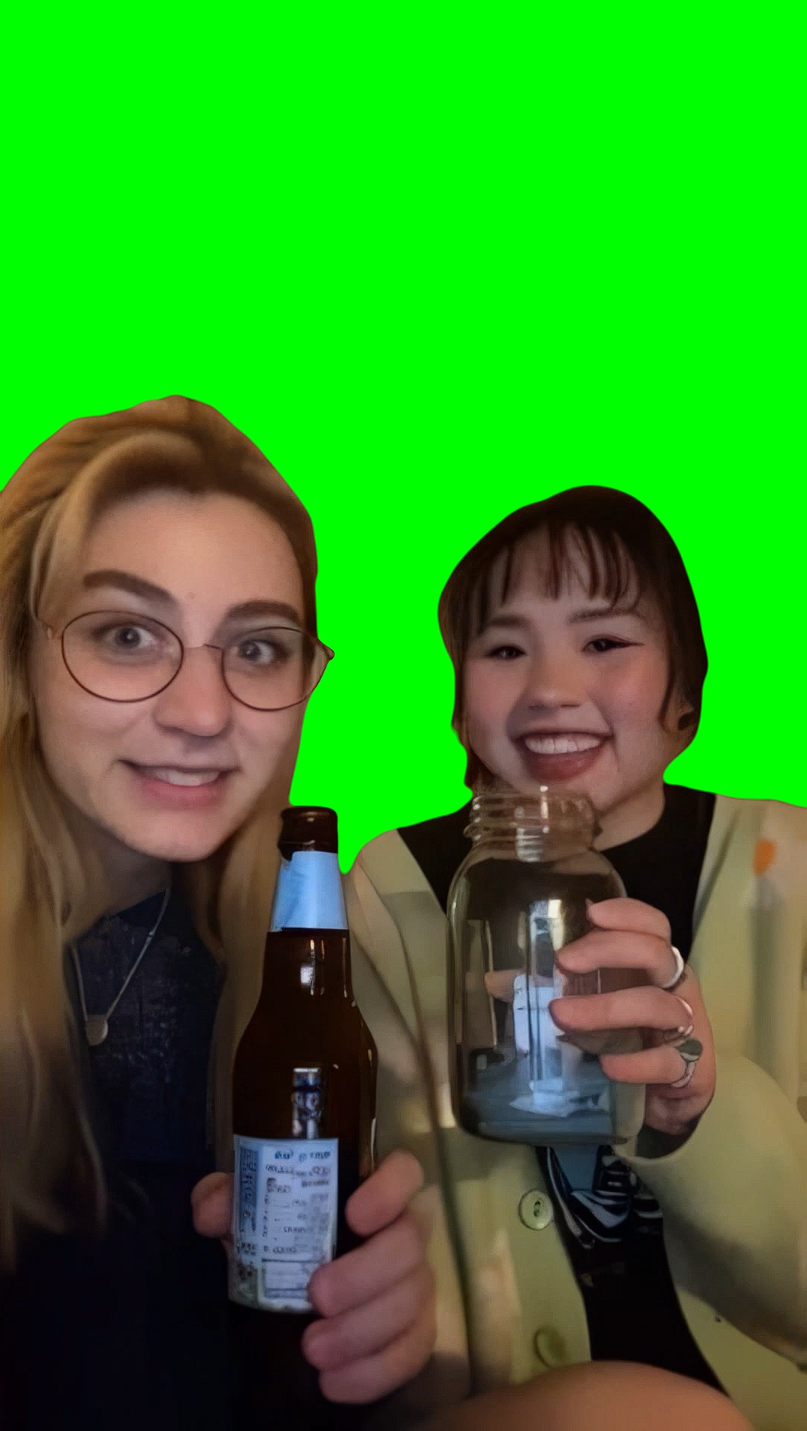 Two Girls Laughing meme - Bre and Mia Laughing (Green Screen)
