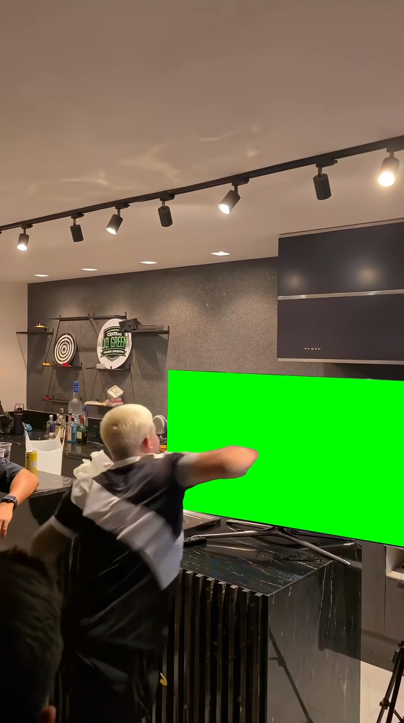 Guy Punching TV Screen meme V2 (Green Screen)