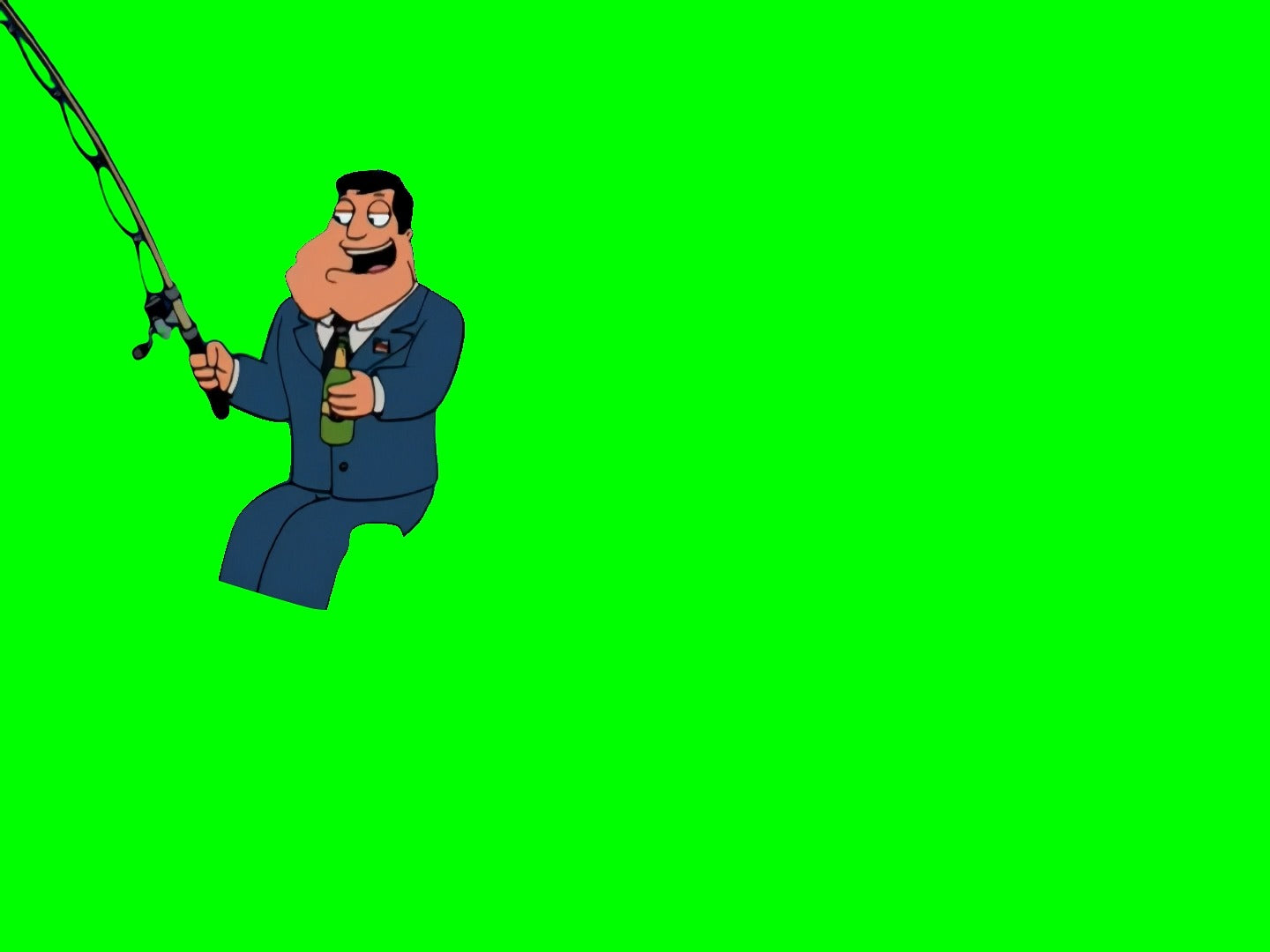 Stan Screaming while Fishing meme - American Dad (Green Screen)