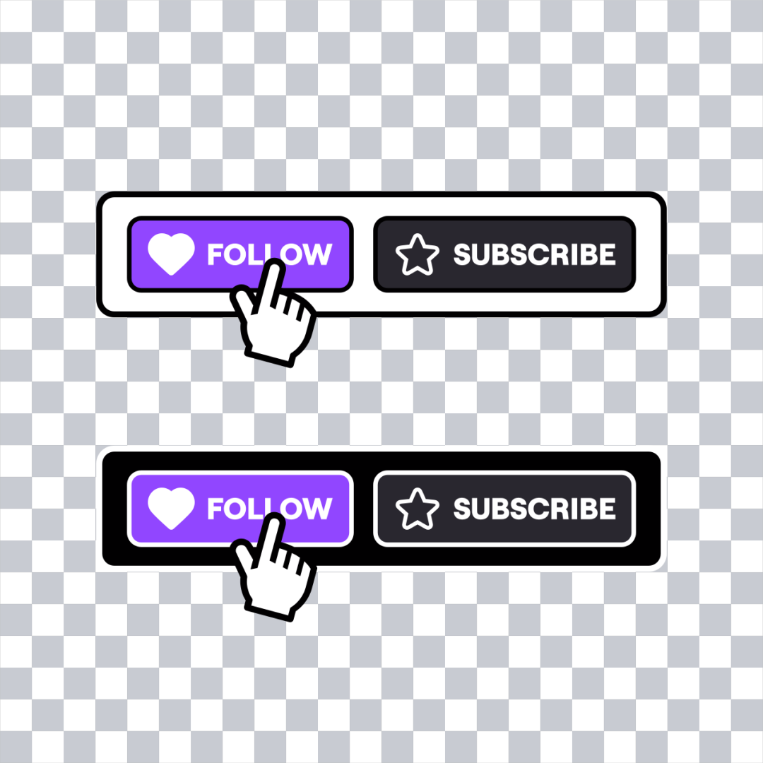Animated Twitch Follow and Subscribe Button Overlay