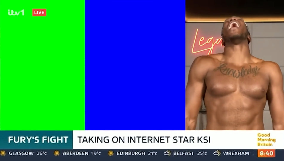 KSI Laughing - TV Live Reaction Template v2 (Green Screen)