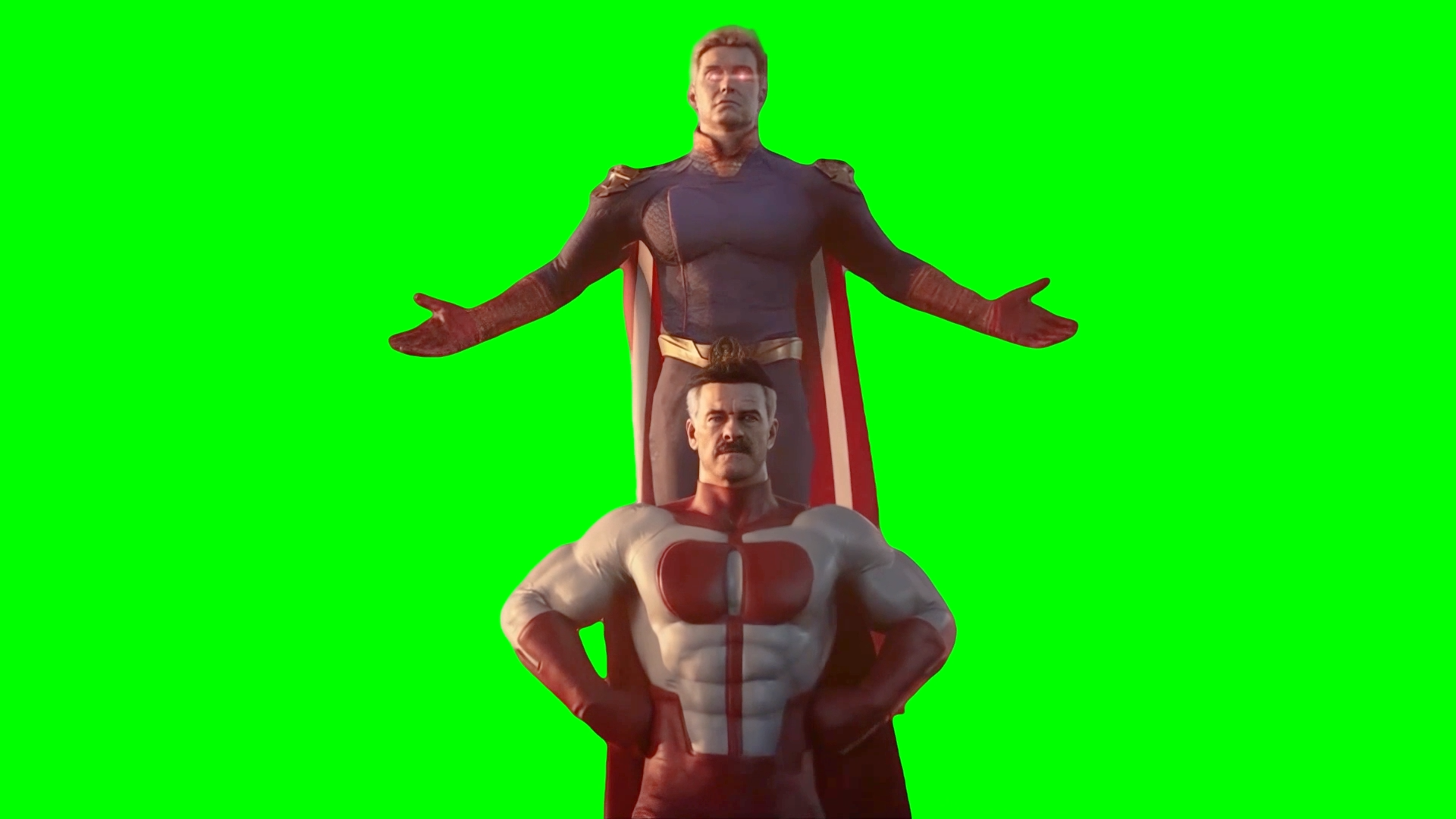 Omni-Man and Homelander duo posing together - Mortal Kombat 1 (Green Screen)
