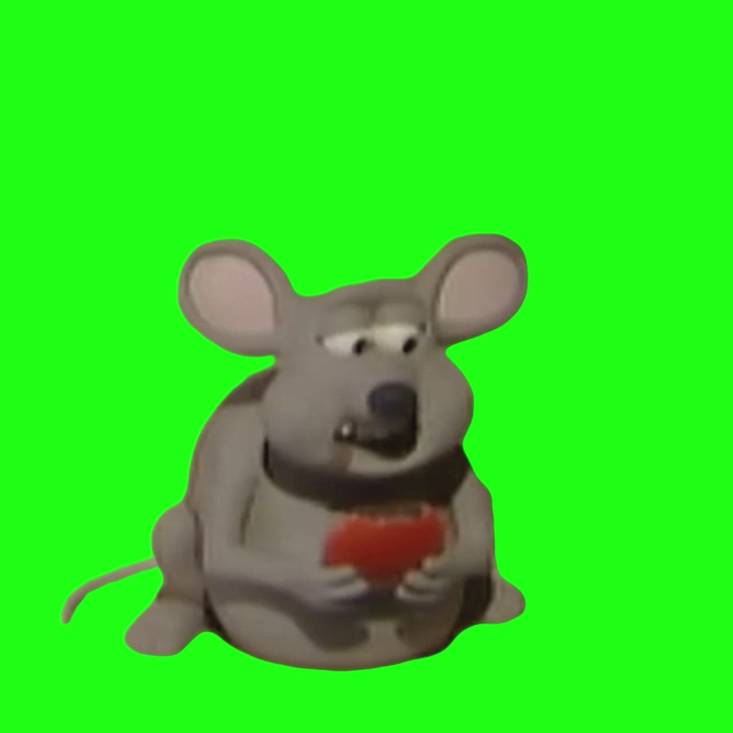 Mouse eating m&m's alone meme (Green Screen)