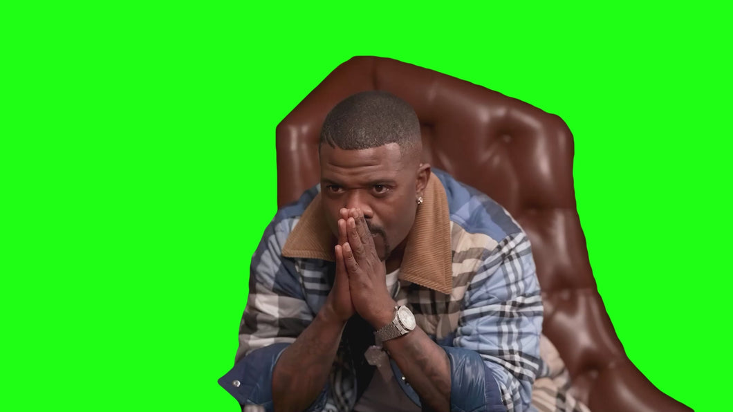 Ray J Hides Behind Chair meme (Green Screen)