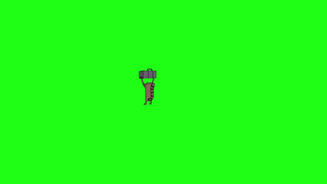 Rigby Boombox meme - Regular Show  (Green Screen)