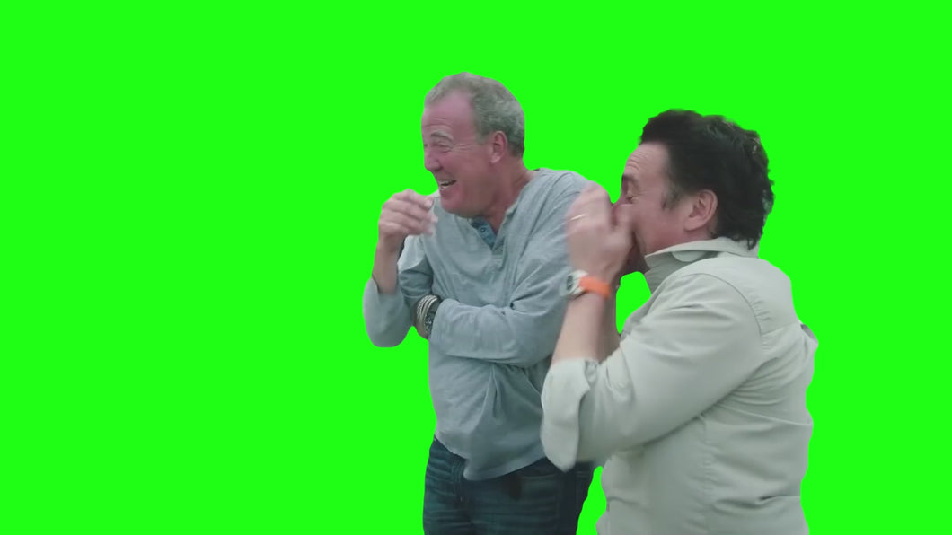 Jeremy Clarkson and Richard Hammond laughing - The Grand Tour (Green Screen)
