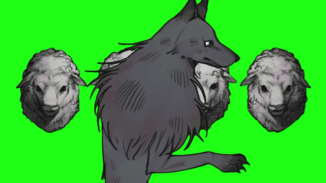 Wolf in Sheep's Clothing meme V2 (Green Screen)
