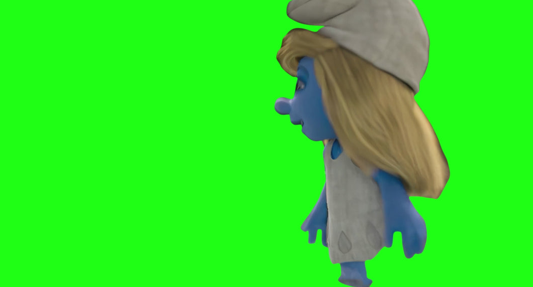 The Smurfs 2 - Smurfette Turning Evil meme (Green Screen)
