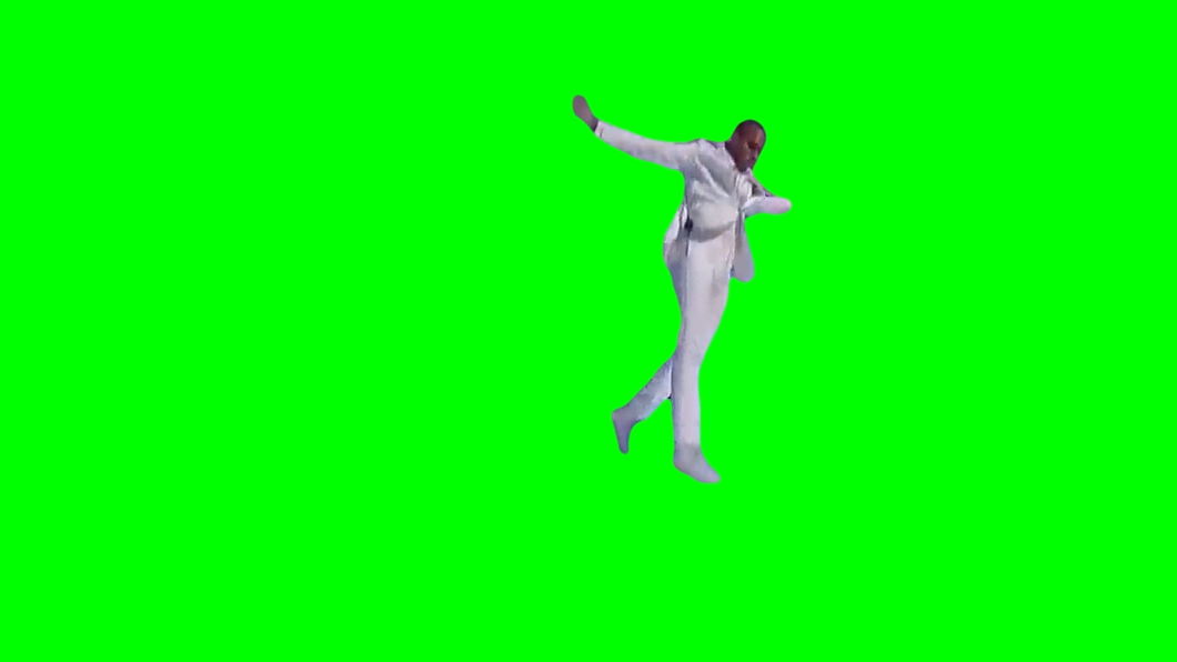 Chris Brown Flying Meme (Green Screen)