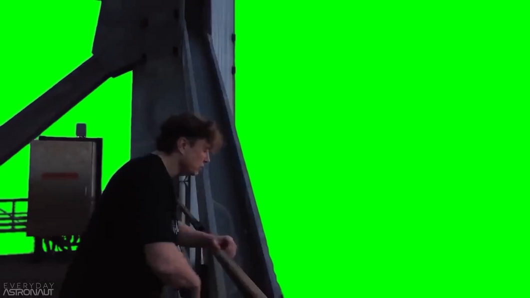 Elon Musk Watching Over SpaceX Tower (Green Screen)