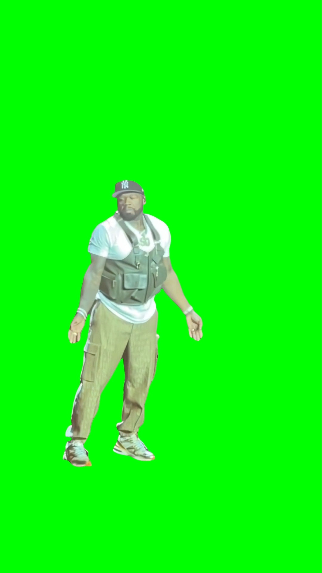 50 Cent Flying During Concert meme (Green Screen)