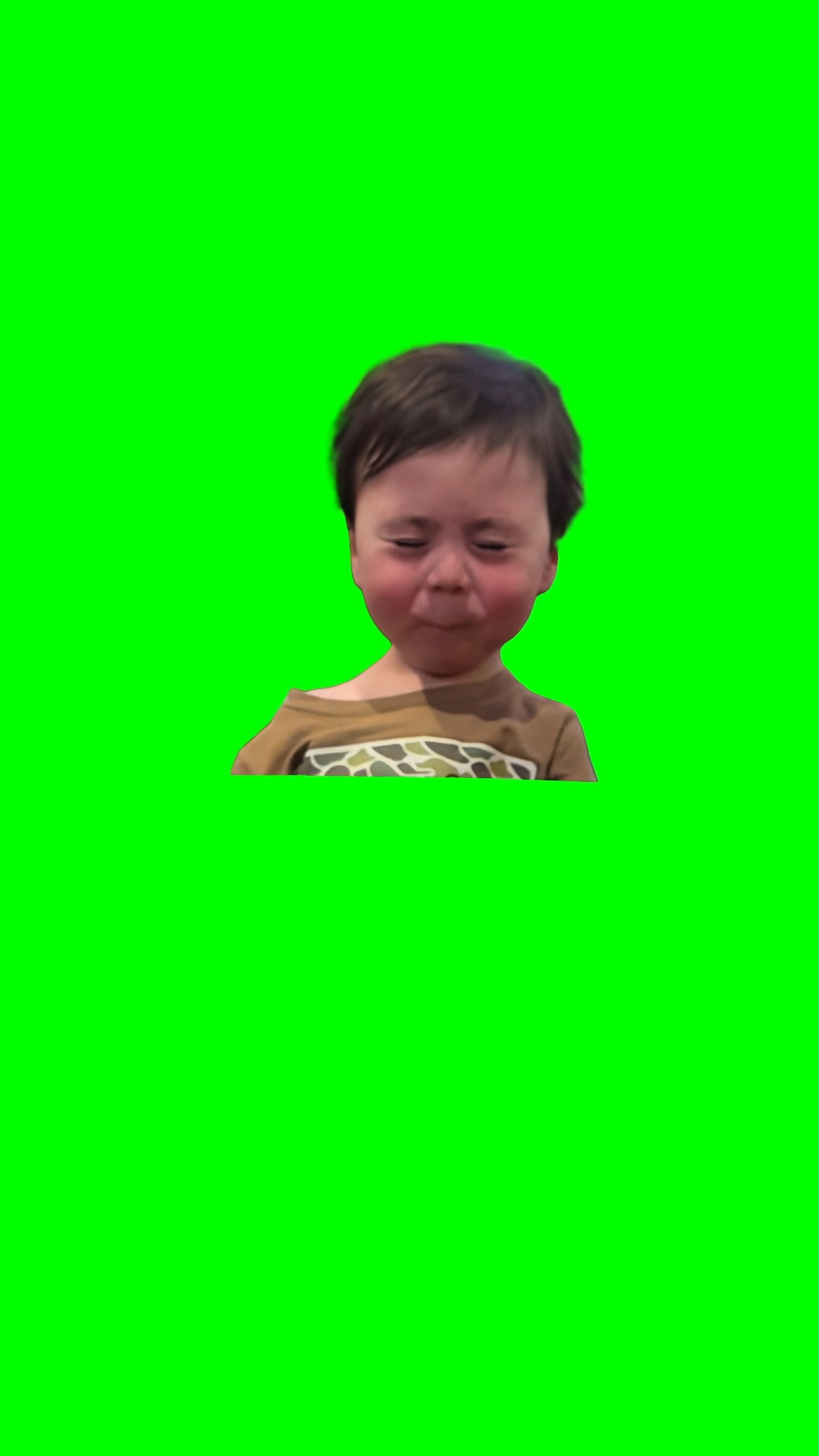 Baby Maverick being shy and blushing meme (Green Screen)
