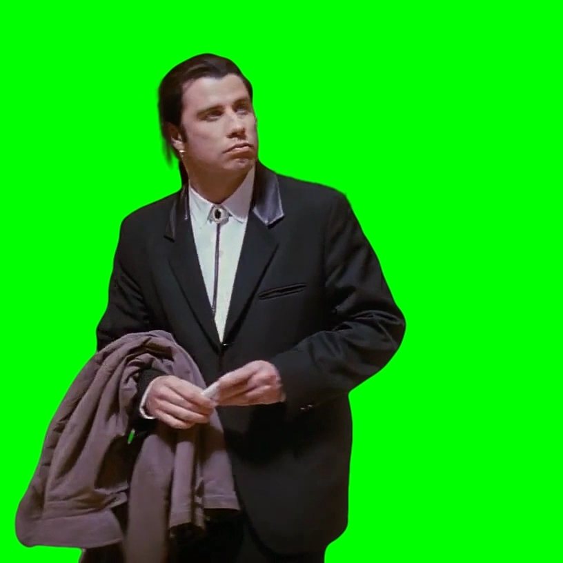 Confused John Travolta - Pulp Fiction meme (Green Screen)