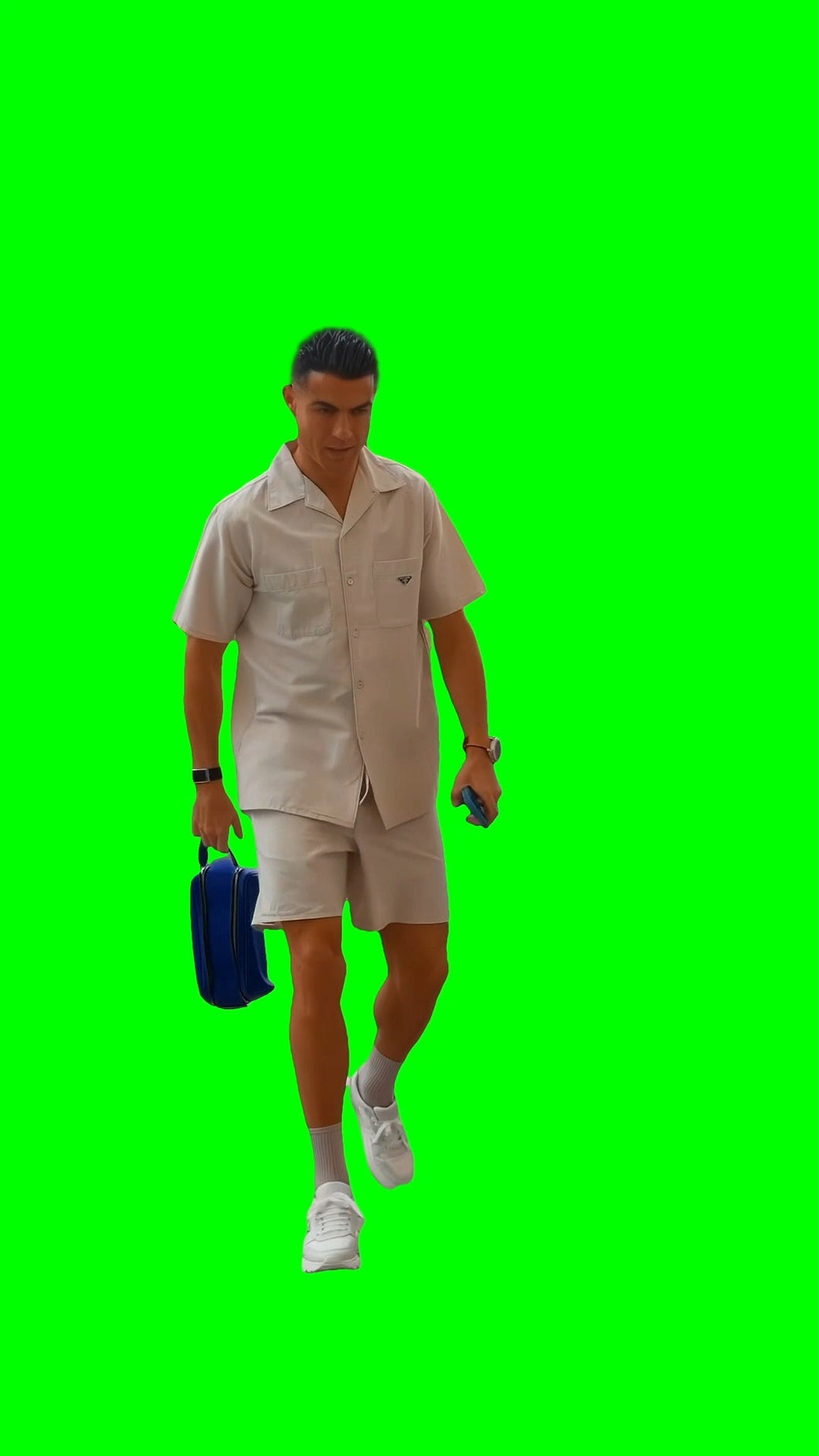Cristiano Ronaldo meowing at Cat meme (Green Screen)