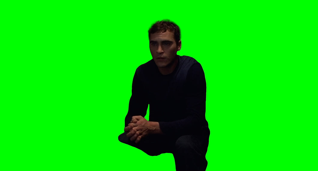 Joaquin Phoenix getting scared meme - Signs (Green Screen)