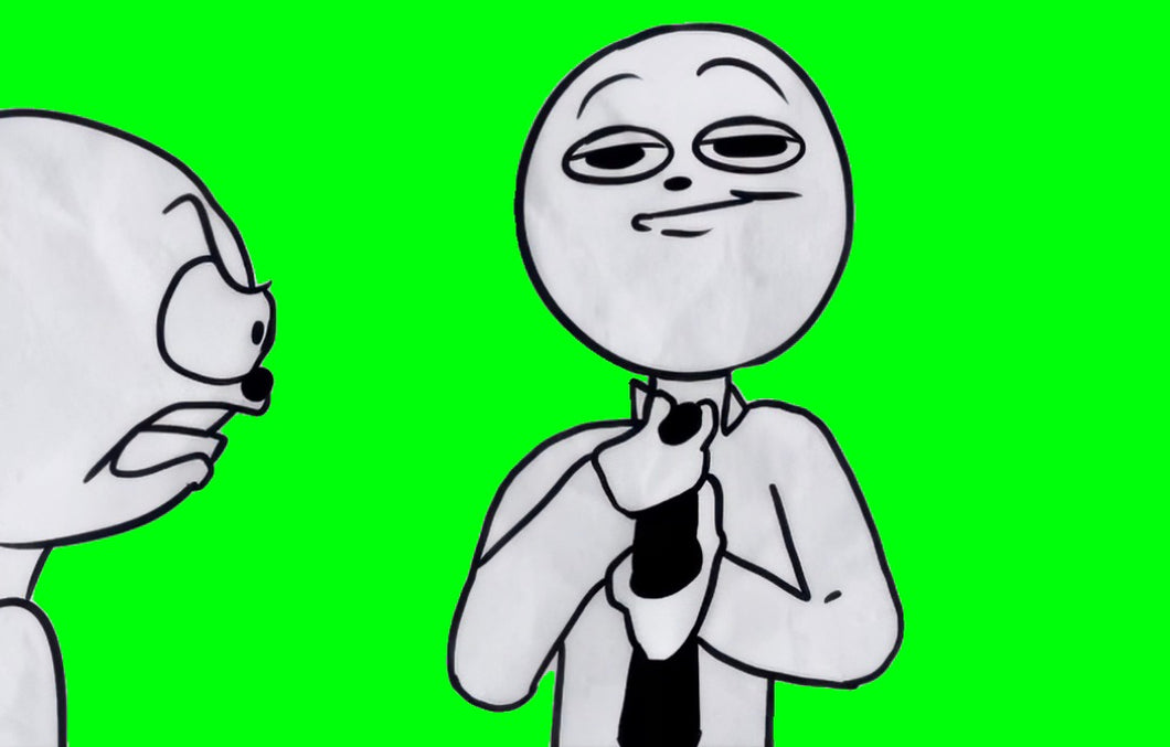 STOP CRYING! meme (Green Screen)