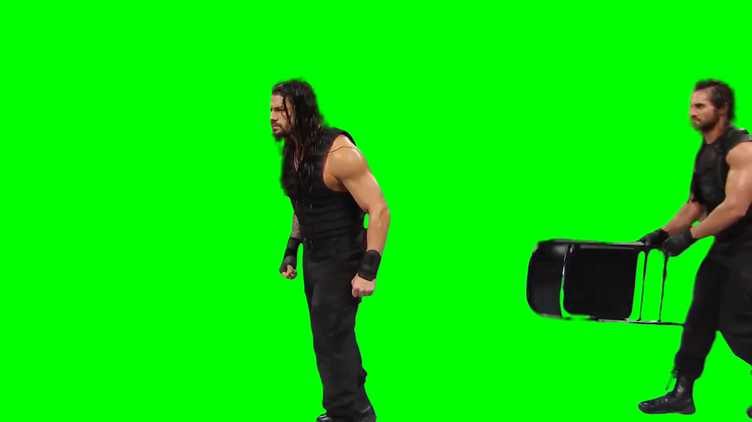 Roman Reigns getting hit with a Metal Chair meme - WWE (Green Screen)